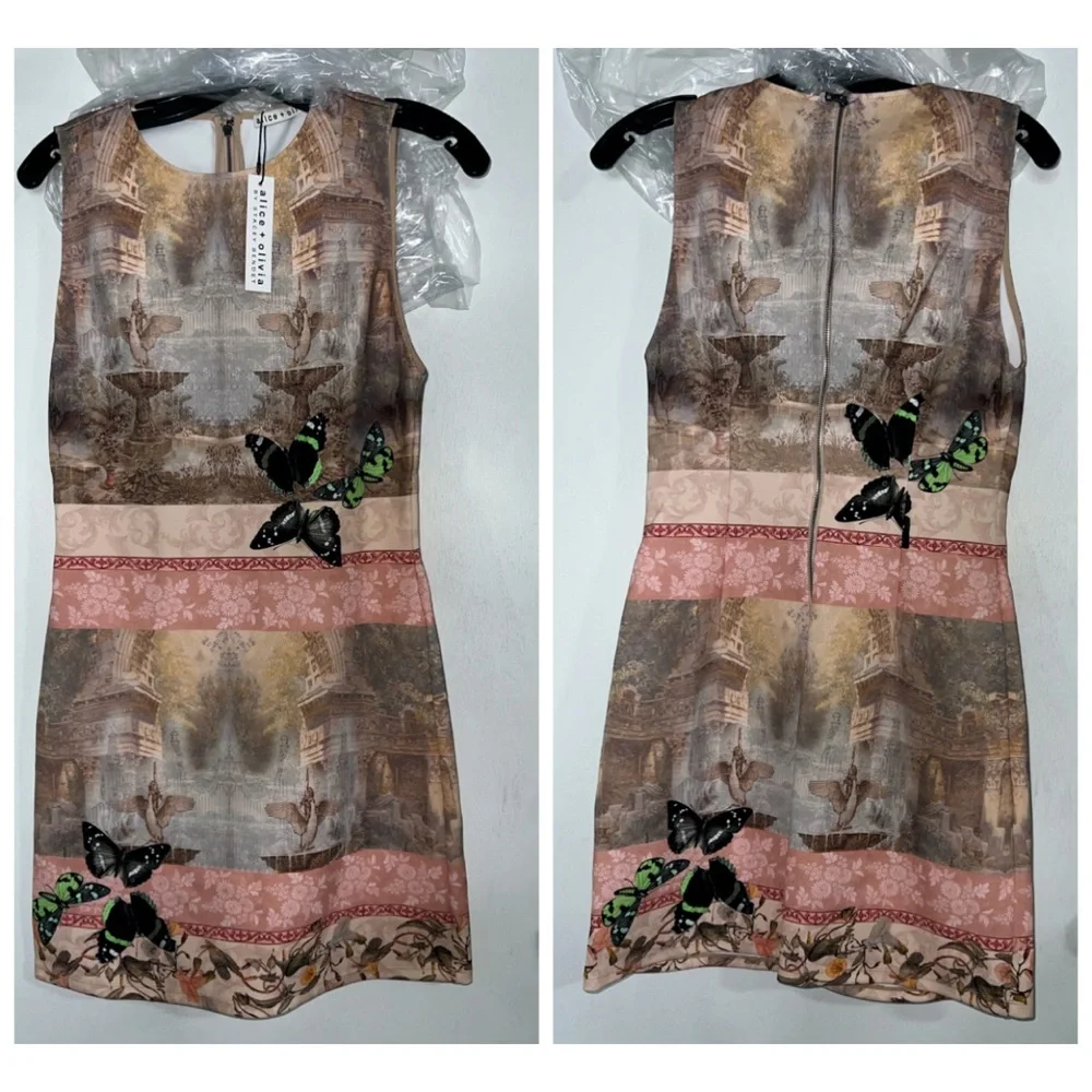 Alice + Olivia Wynell Fitted Versailles Pink Multi A-Line Mini Dress